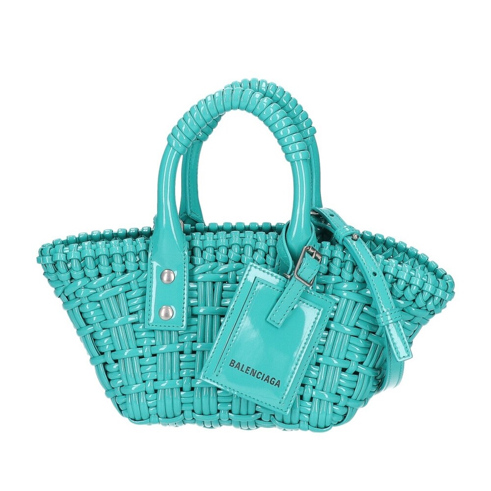 BALENCIAGA 678028 Bistro XXS Basket 2-Way Handbag Green Women's